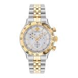 Versace Hellenyium Collection Luxury Mens Watch Timepiece with a Two Tone Bracelet Featuring a Two Tone Case and Silver Dial Versace