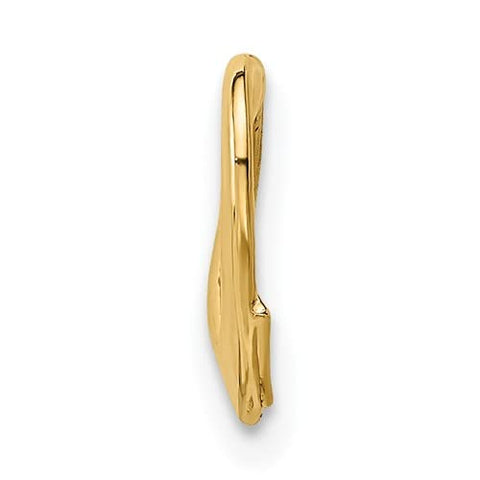 14k Yellow Gold Hearts Charm Slide Pendant, Mini Floating Heart