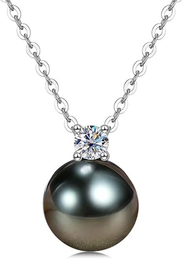 NONNYL Gifts for Women Wife Anniversary-Mothers Day Gifts for Mom-Tahitian Black Pearl Necklaces, Birthday Gifts Christmas Day Gifts Valentine's Day for Her Fine Jewelry Gifts for Women Wife NONNYL