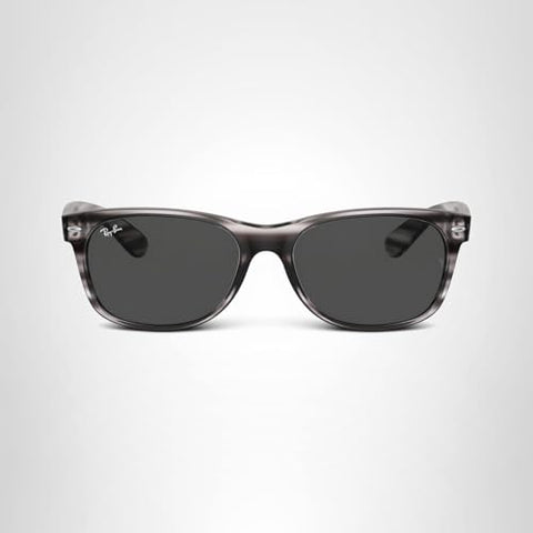 Ray-Ban Womens Rb2132 New Wayfarer Sunglasses, Striped Grey Havana/Dark Grey, 55 Mm US