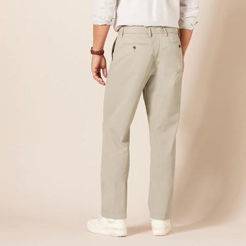 Amazon Essentials Men's Classic-Fit Wrinkle-Resistant Flat-Front Chino Pant (Available in Big & Tall), Khaki Beige, 36W x 34L