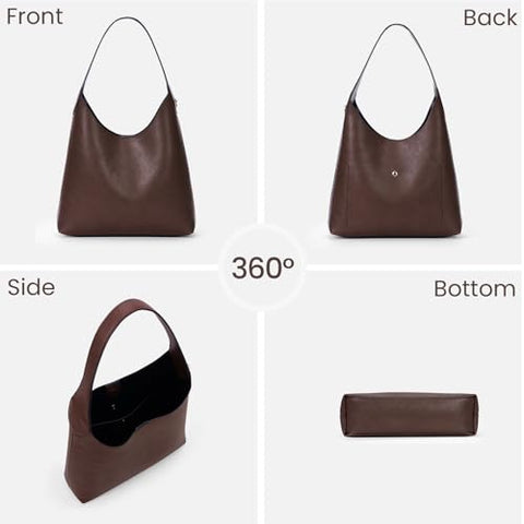 Faux Suede Hobo Bags Vegan Leather Shoulder Bag Tote for Women with Cherry Charm Slouchy Designer Handbag Purse Fall Fashion