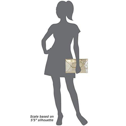 JNB Crushed Metallic Envelope Clutch, Bronze JNB