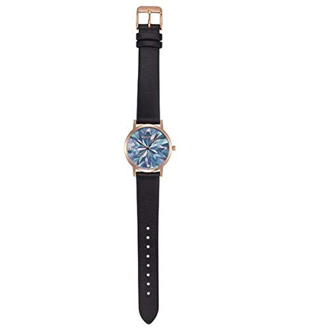 monogriis Women's Watch Mother of Pearl Dial Analogue Display Japan Brand (Black x Black) monogriis
