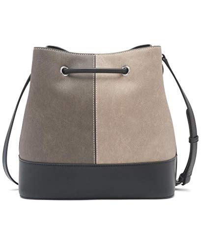 Calvin Klein womens Gabrianna Novelty Bucket Shoulder Bag, Grey Combo, One Size