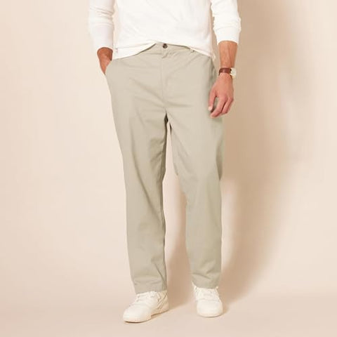 Amazon Essentials Men's Classic-Fit Wrinkle-Resistant Flat-Front Chino Pant (Available in Big & Tall), Khaki Beige, 36W x 34L