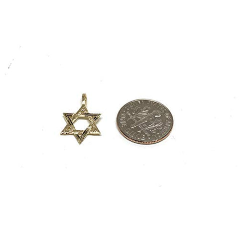 14k Yellow Gold Star of David Pendant