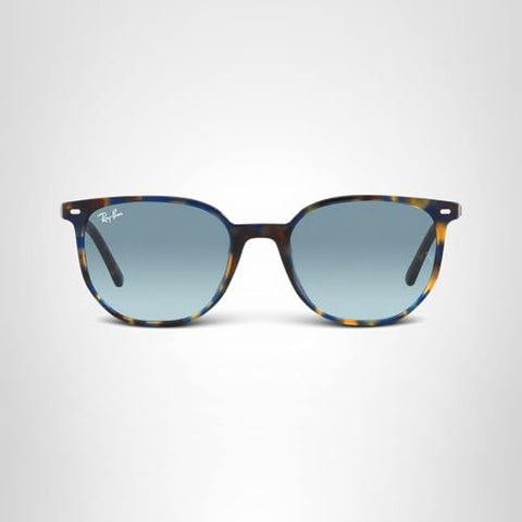 Ray-Ban Unisex RB2197 Elliot Square Sunglasses, Yellow Blue Havana/Blue Gradient Grey, 50 mm