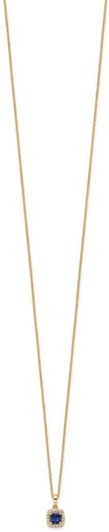 8.5mm 10k Gold Lab Grown Diamond and Created Sapphire Pendant Necklace Jewelry Gifts for Women JewelryWeb