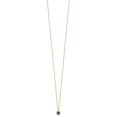 8.5mm 10k Gold Lab Grown Diamond and Created Sapphire Pendant Necklace Jewelry Gifts for Women JewelryWeb