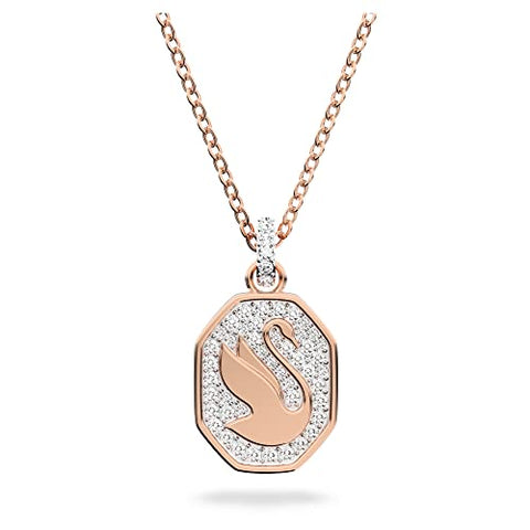 Swarovski Signum Pendant, Swan, White, Rose-Gold Tone Finish