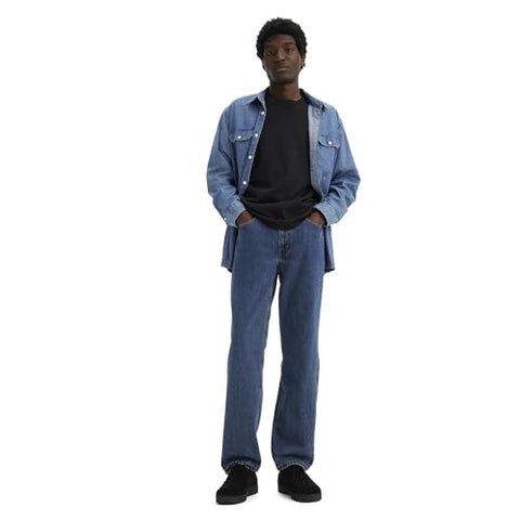 Levi's Men's 505 Regular Fit Jeans (Also Available in Big & Tall), Dark Stonewash, 33W x 34L