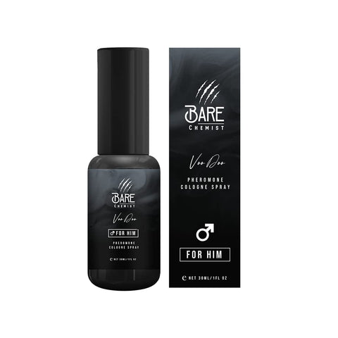 Bare Chemist Voodoo Pheromone Cologne for Him - [Long Lasting Formula] Pheromone Perfume Oil Spray for Men 1oz. - Spice, Wood, Amber Bare Chemist