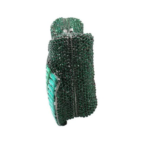 DJBM Luxury 3D Bowknot Rhinestone Purse Bow Crystal Clutch Sparkly Evening Bag for Women Wedding Banquet Party, Green DJBM