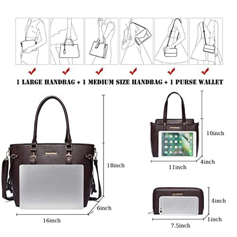 Montana West Tote Bag for Women Handbags Tote Purse with Wallet Set Shoulder Satchel Bag for Women 3pcs MWC3-C032WCF Montana West