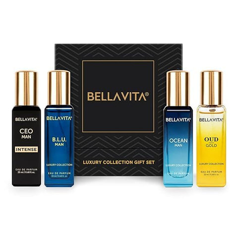 Eau De Parfum Gift Set 4 x 20ml for Men & Women with OUD GOLD, OCEAN, B.L.U & CEO Man Perfume|Long Lasting EDP Fragrance Scent Generic