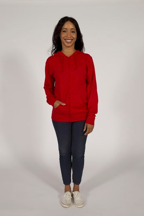 Cottonhood Lightweight Jersey Zip Hoodie for Men – Full Zip Casual Cotton Hoodie, Soft Long Sleeve (2XL, Scarlet, 702)