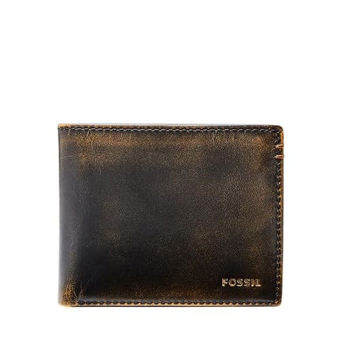 Fossil Men's Wade Leather Bifold with Flip ID Wallet, Black, (Model: ML3882001) Fossil