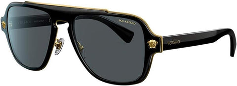 Versace Man Sunglasses Black Frame, Dark Grey Lenses, 56MM