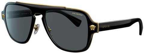 Versace Man Sunglasses Black Frame, Dark Grey Lenses, 56MM