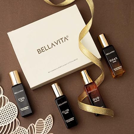 Generic Bella.Vita Luxury Man Perfume Gift Set 4 x 20 ml for Men with KLUB, OUD, CEO, G.O.A.T Perfume | Woody, Citrusy Long Lasting EDP Fragrance Scent Generic