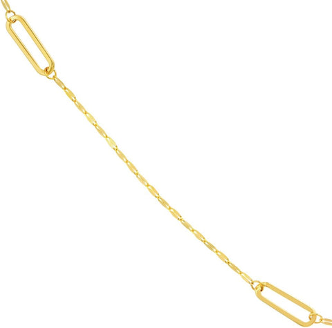 14k Yellow Gold Hammered Adjustable Forz 30 With Long Link Station and 18 Inch Jewelry Gifts for Women JewelryWeb