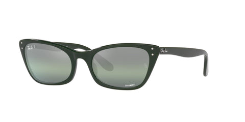 Ray-Ban Women's RB2299 Lady Burbank Cat Eye Sunglasses, Green/Dark Green Gradient Mirrored Polarized, 55 mm Ray-Ban