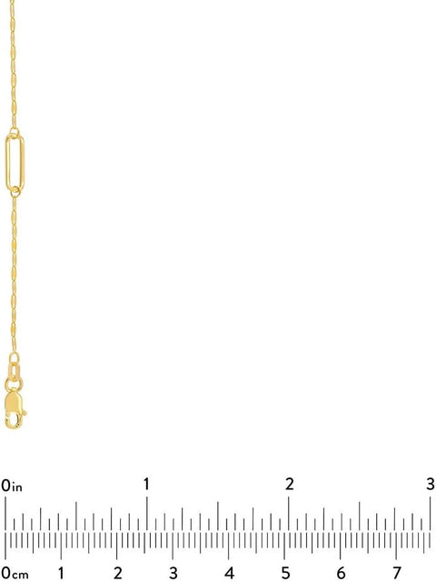 14k Yellow Gold Hammered Adjustable Forz 30 With Long Link Station and 18 Inch Jewelry Gifts for Women JewelryWeb