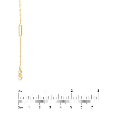 14k Yellow Gold Hammered Adjustable Forz 30 With Long Link Station and 18 Inch Jewelry Gifts for Women JewelryWeb