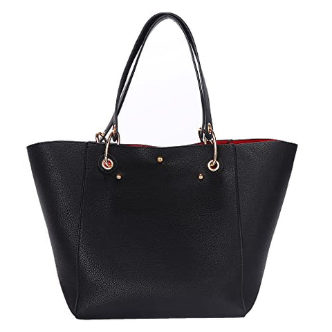 SQLP Black Bucket Work Tote Bags for Women the Tote Bag Leather Purse and handbags ladies Waterproof Shoulder commuter Bag sqlp