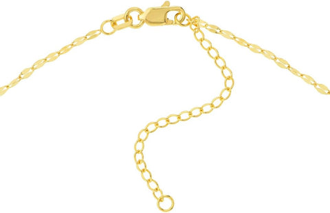 14k Yellow Gold Hammered Adjustable Forz 30 With Long Link Station and 18 Inch Jewelry Gifts for Women JewelryWeb