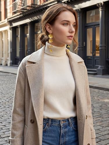 Kaleido Fashion Floral Dangle Earrings, 18K Gold Plated Hypoallergenic Earrings for Women, Elegant Design for Daily Wear, Office, Party and Gift