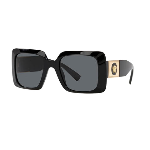 Versace VE 4405 GB1/87 Black Plastic Rectangle Sunglasses Grey Lens Versace