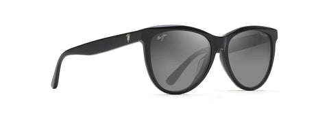 Maui Jim Women's Glory Glory Polarized Cat Eye Sunglasses, Black Gloss w/Man Utd/Neutral Grey, Medium Maui Jim