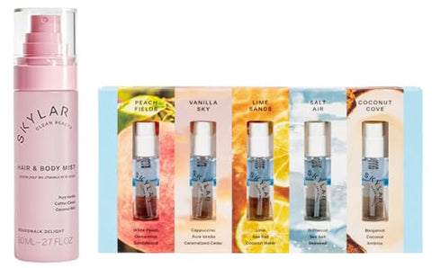 Skylar Perfume Discovery spray Sampler Set and Boardwalk Delight Hair and Body - Hypoallergenic & Clean Perfume and Fragrance for Women & Men Skylar