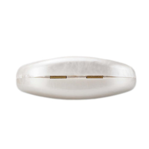 DEBIMY Shell Acrylic Evening Clutch Purse for Women Egg Shape Acrylic Handbags Oval Wedding Party Shoulder Crossbody Bag White Beige DEBIMY