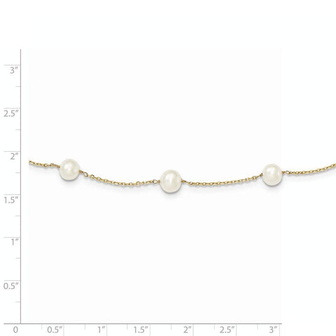 14k Yellow Gold Polished Freshwater Cultured Pearl Necklace 16 Inch Lobster Claw Jewelry Gifts for Women JewelryWeb