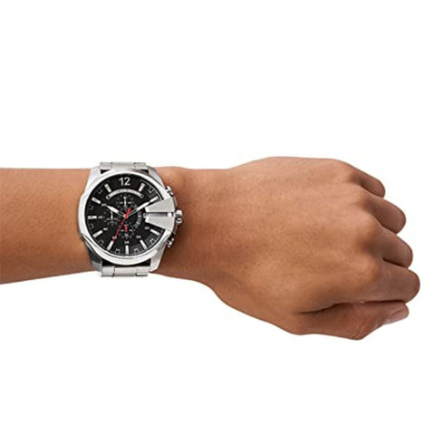 Diesel Mega Chief Stainless Steel Chronograph Men's Watch, Color: Silver (Model: DZ4308) Diesel