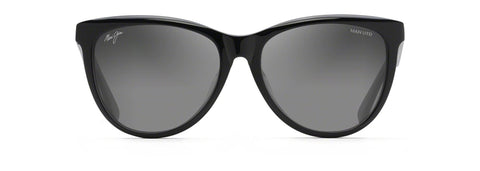 Maui Jim Women's Glory Glory Polarized Cat Eye Sunglasses, Black Gloss w/Man Utd/Neutral Grey, Medium Maui Jim