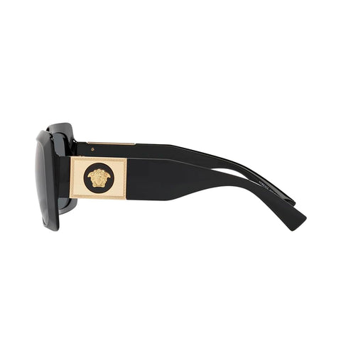 Versace VE 4405 GB1/87 Black Plastic Rectangle Sunglasses Grey Lens Versace