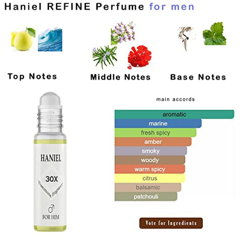 Haniel Mens Cologne Roll on Aromatic Aquatic Perfume For Men Attraction Formula, Her Emotional Loss Cologne for Men