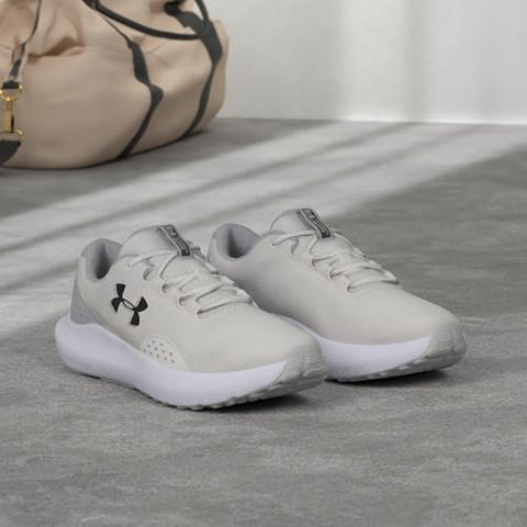 Under Armour Men's Charged Surge 4, (100) White/Halo Gray/Black, 9.5, US