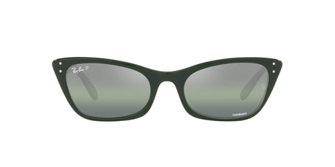 Ray-Ban Women's RB2299 Lady Burbank Cat Eye Sunglasses, Green/Dark Green Gradient Mirrored Polarized, 55 mm Ray-Ban