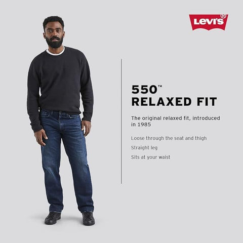 Levi's Men's 550 Relaxed Fit Jeans (Also Available in Big & Tall), Dark Stonewash, 40W x 34L