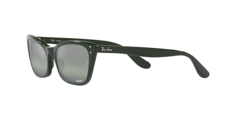 Ray-Ban Women's RB2299 Lady Burbank Cat Eye Sunglasses, Green/Dark Green Gradient Mirrored Polarized, 55 mm Ray-Ban