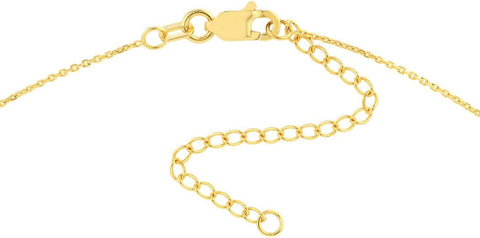 14k Yellow Gold 3 Diamond 0.036 Dwt Adjustable Circle Necklace 18 Inch Jewelry Gifts for Women JewelryWeb