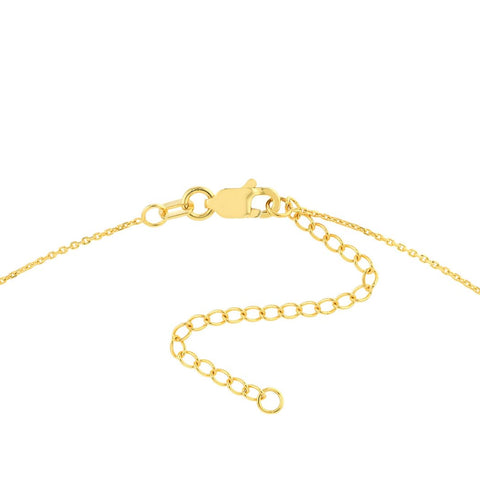 14k Yellow Gold 3 Diamond 0.036 Dwt Adjustable Circle Necklace 18 Inch Jewelry Gifts for Women JewelryWeb
