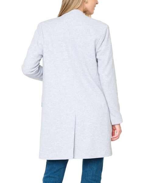 GIBSONLOOK Women Notch Collar Knit Topper, Lined Tailored Sweater Jacket, Business Casual Outfits for Women, Heather Grey- S