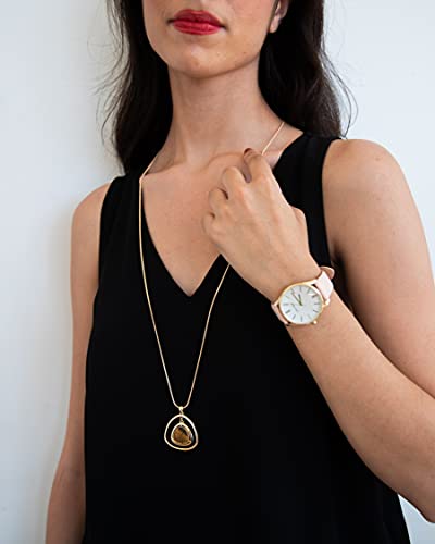 Nine West Women's NW/1994WTPK Gold-Tone and Pastel Pink Strap Watch