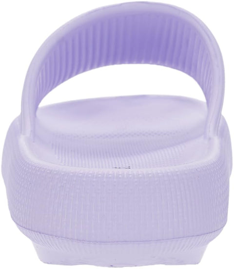 BRONAX Slides for Women Lavender Pillow Slippers Garden House Home Puffy Sandals Slipers for Female Laides Size 8 Comfy Cushioned Thick Sole 39-40 Light Purple BRONAX